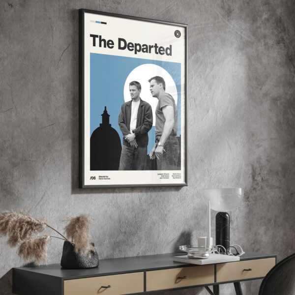 The Departed movie poster - mid-century retro artwork
