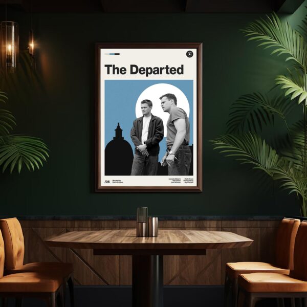 The Departed movie poster - mid-century retro artwork