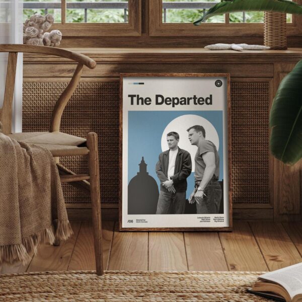 The Departed movie poster - mid-century retro artwork