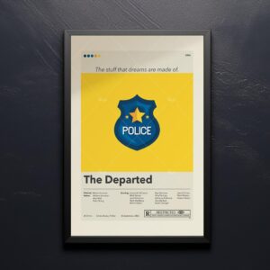 Mid-century modern styled The Departed movie poster design
