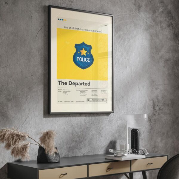 Mid-century modern styled The Departed movie poster design