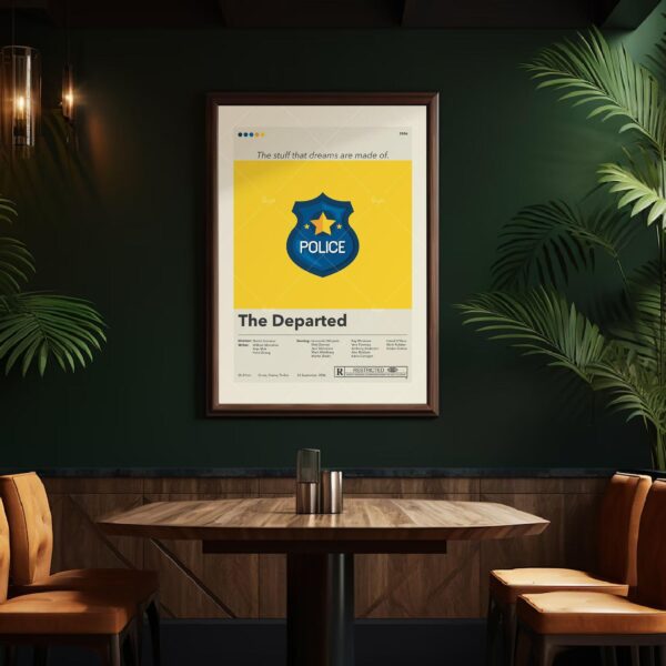 Mid-century modern styled The Departed movie poster design
