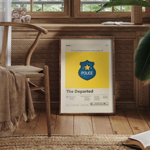 Mid-century modern styled The Departed movie poster design