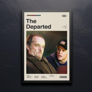 Mid-century modern style poster of The Departed movie artwork