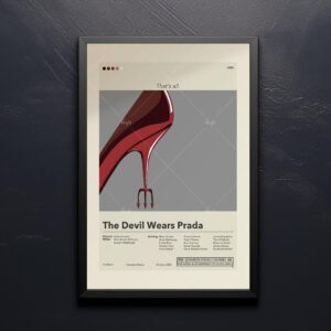 Mid-century modern poster art of The Devil Wears Prada movie poster