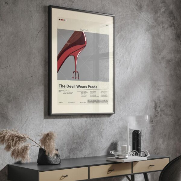 Mid-century modern poster art of The Devil Wears Prada movie poster