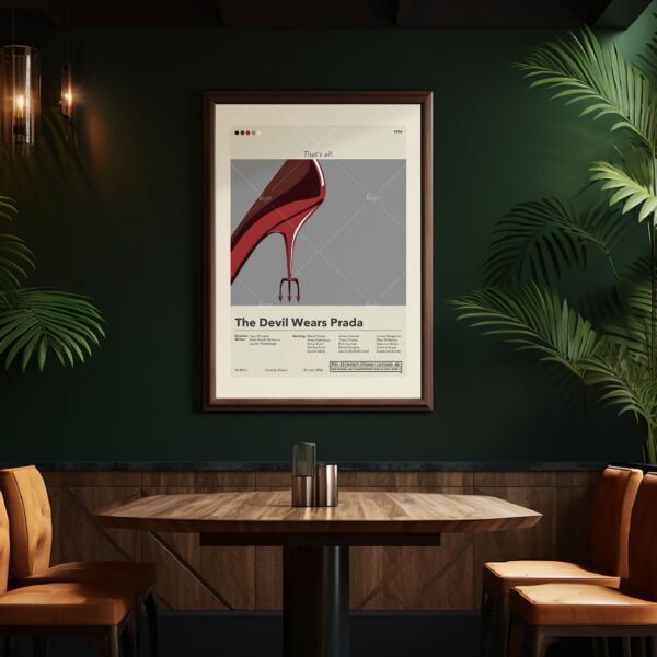 Mid-century modern poster art of The Devil Wears Prada movie poster