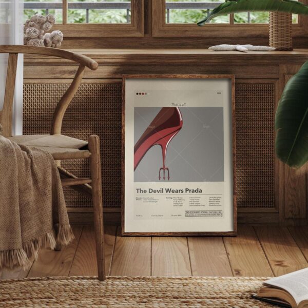 Mid-century modern poster art of The Devil Wears Prada movie poster
