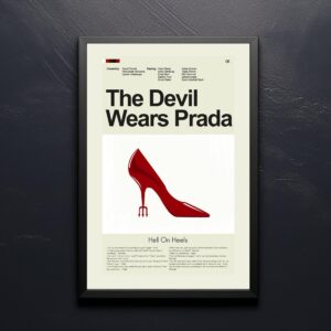 Mid-century modern poster of The Devil Wears Prada movie artwork