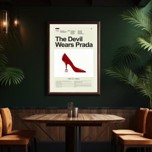 Mid-century modern poster of The Devil Wears Prada movie artwork