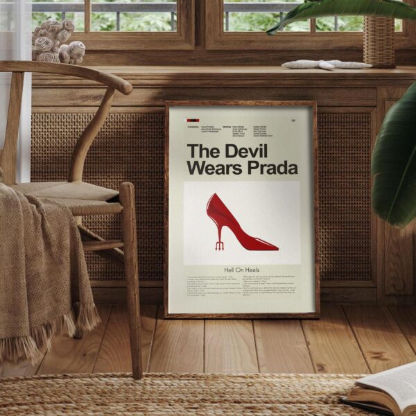 Mid-century modern poster of The Devil Wears Prada movie artwork