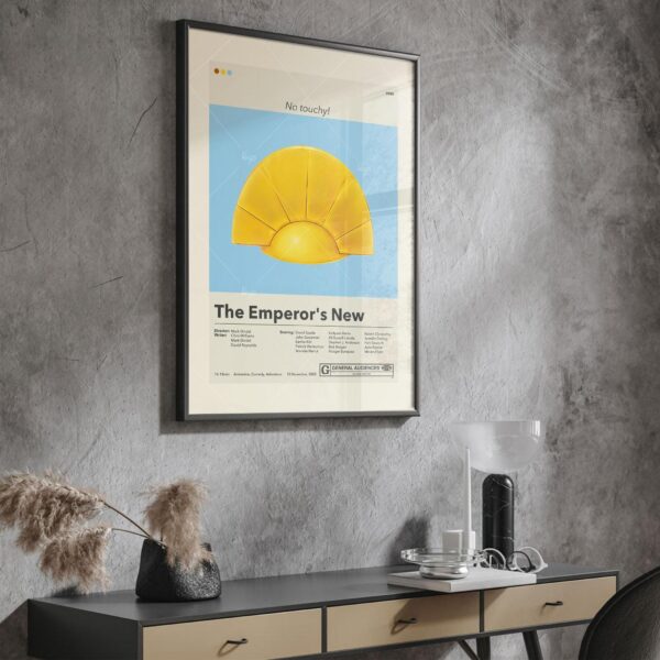 Mid-century modern style poster of The Emperor's New Groove movie