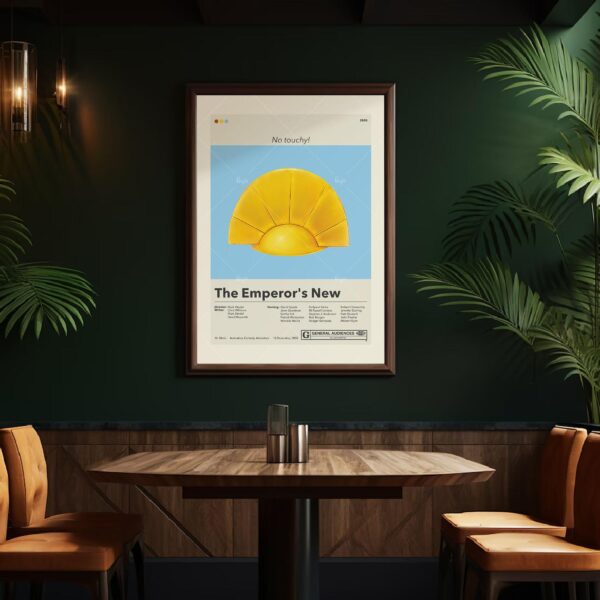 Mid-century modern style poster of The Emperor's New Groove movie