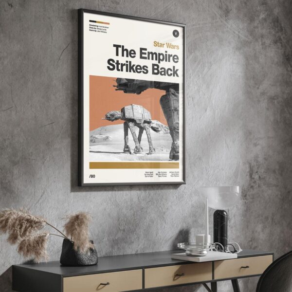 Mid-century poster of The Empire Strikes Back movie