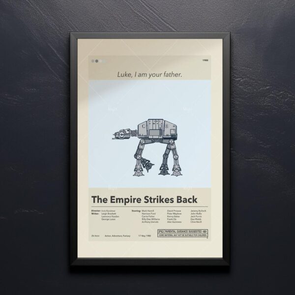 Mid-century modern style poster of The Empire Strikes Back movie