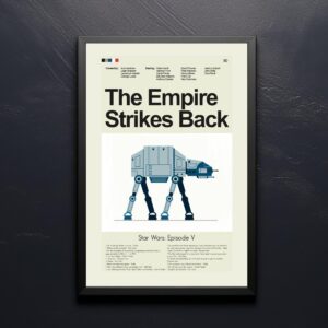 Vintage mid-century modern movie poster for The Empire Strikes Back