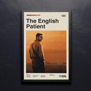 The English Patient movie poster by 20th Century Studios in mid-century modern style