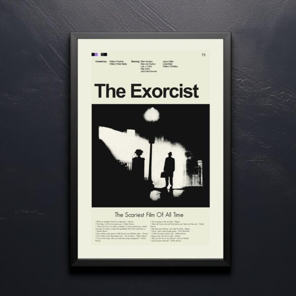 Mid-century modern poster of The Exorcist movie artwork
