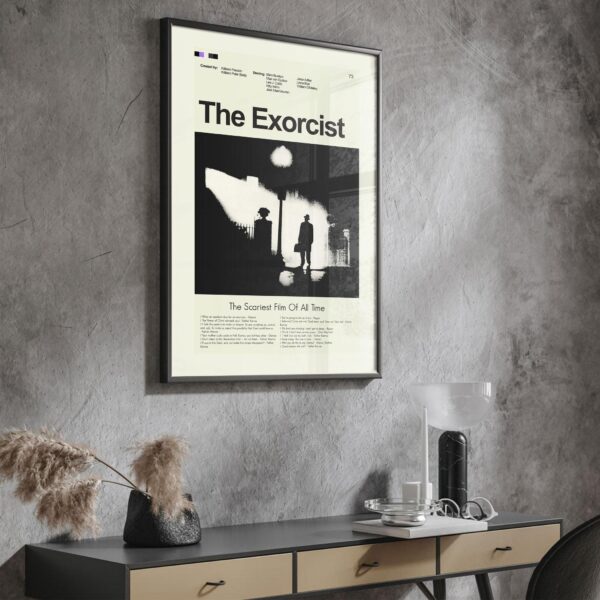 Mid-century modern poster of The Exorcist movie artwork