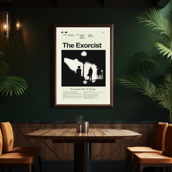 Mid-century modern poster of The Exorcist movie artwork