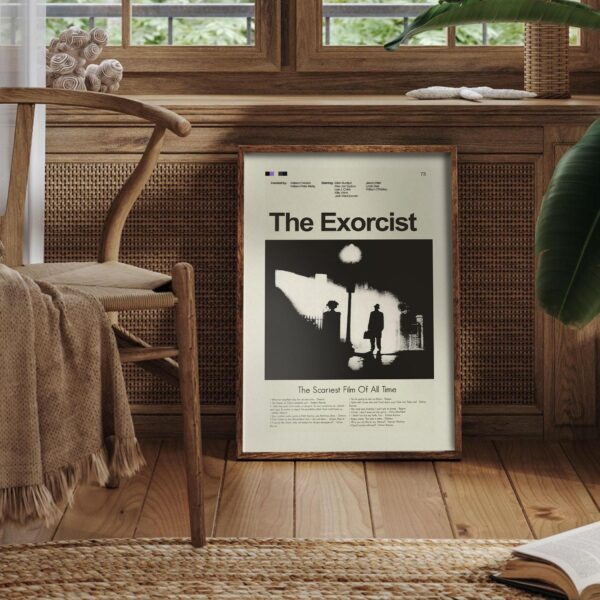 Mid-century modern poster of The Exorcist movie artwork