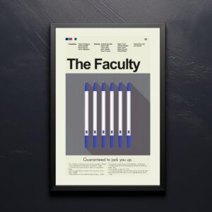 Mid-century modern style poster of The Faculty movie