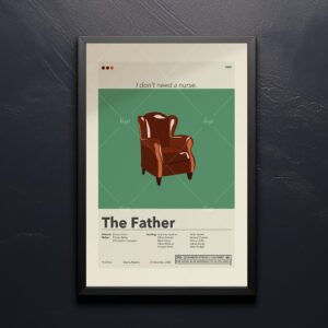 Mid-century modern style poster of The Father movie artwork