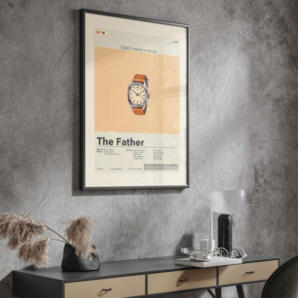 The Father movie poster in vintage mid-century modern style