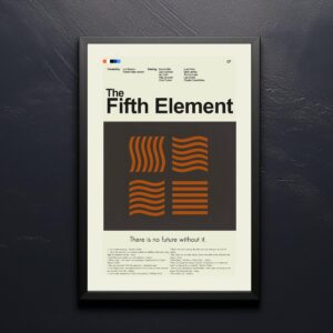 Mid-century modern styled The Fifth Element movie poster print