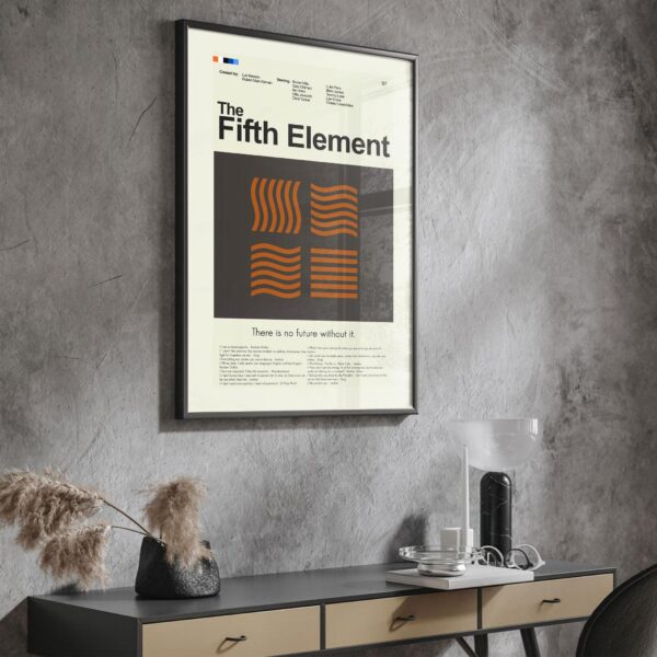 Mid-century modern styled The Fifth Element movie poster print