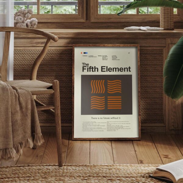 Mid-century modern styled The Fifth Element movie poster print