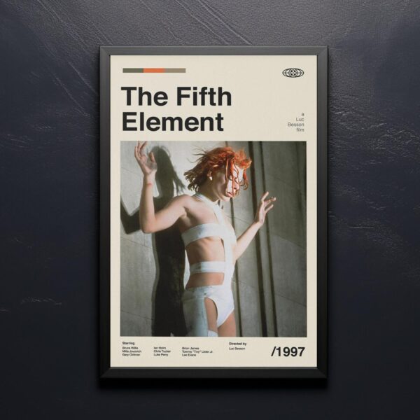 The Fifth Element mid-century poster, retro artwork