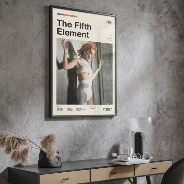 The Fifth Element mid-century poster, retro artwork