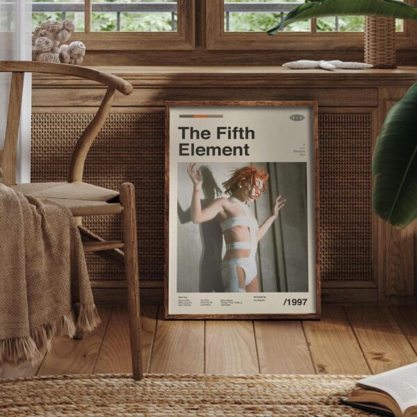 The Fifth Element mid-century poster, retro artwork