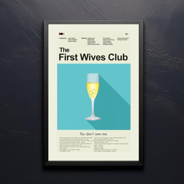 Mid-century modern style movie poster for The First Wives Club