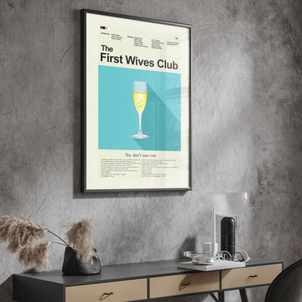 Mid-century modern style movie poster for The First Wives Club