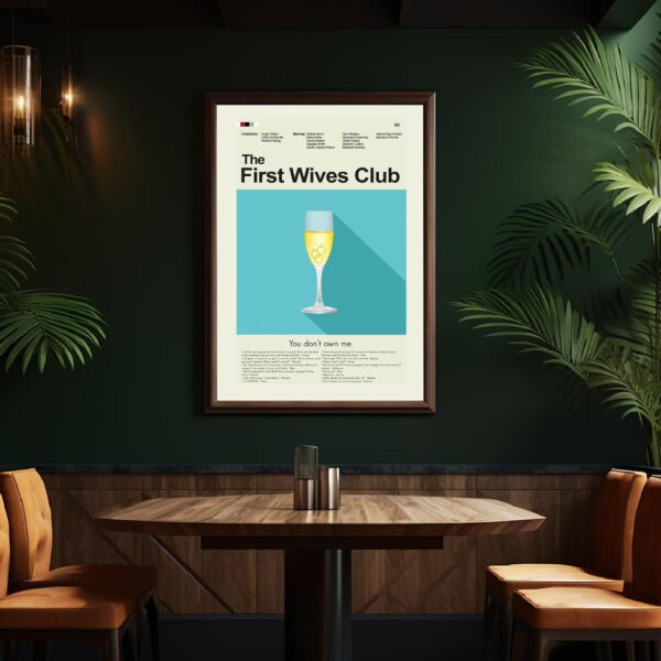 Mid-century modern style movie poster for The First Wives Club