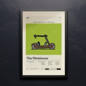 Large mid-century modern Flintstones movie poster with retro design