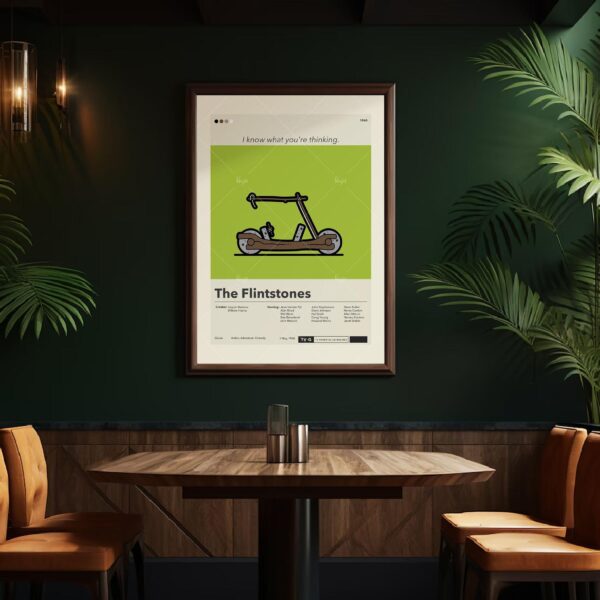 Large mid-century modern Flintstones movie poster with retro design