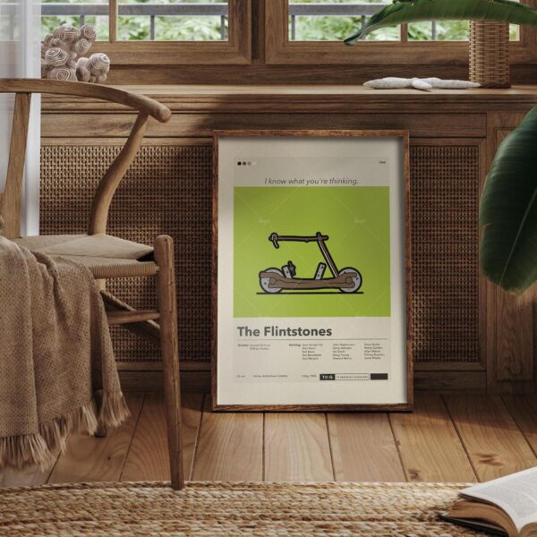 Large mid-century modern Flintstones movie poster with retro design