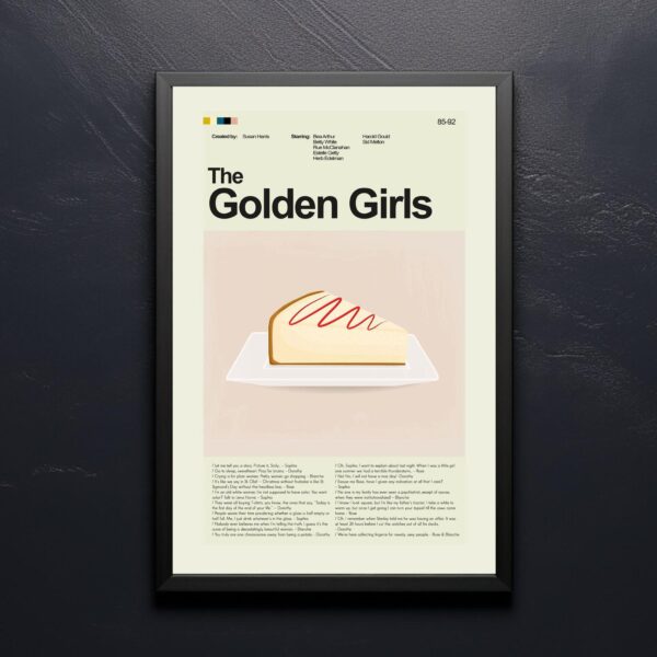 Mid-century modern poster of The Girls of the Golden Saloon movie artwork
