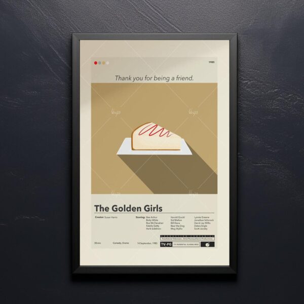 Mid-century modern movie poster of The Girls of the Golden Saloon