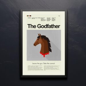 Mid-century modern graphic design poster of The Godfather movie