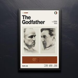 The Godfather Movie Poster - mid-century retro print