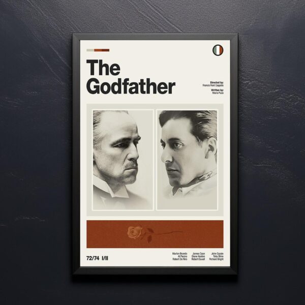 The Godfather Movie Poster - mid-century retro print