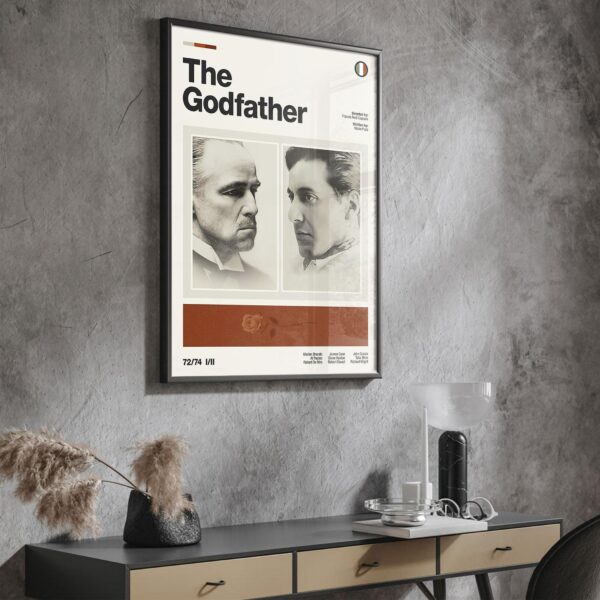 The Godfather Movie Poster - mid-century retro print