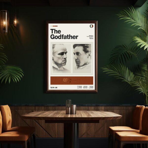 The Godfather Movie Poster - mid-century retro print