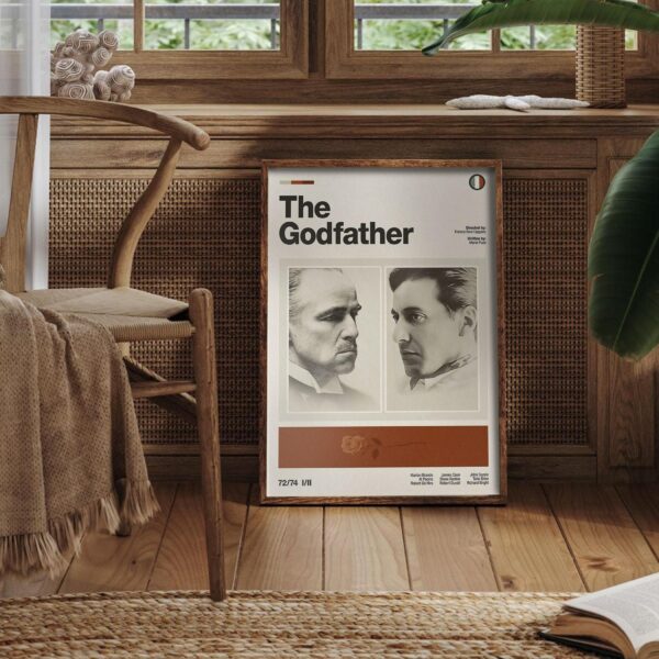 The Godfather Movie Poster - mid-century retro print