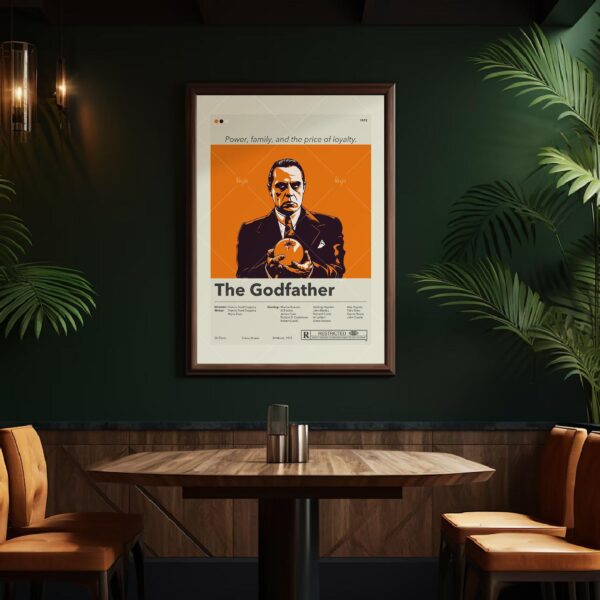 Vintage mid-century modern The Godfather movie poster art