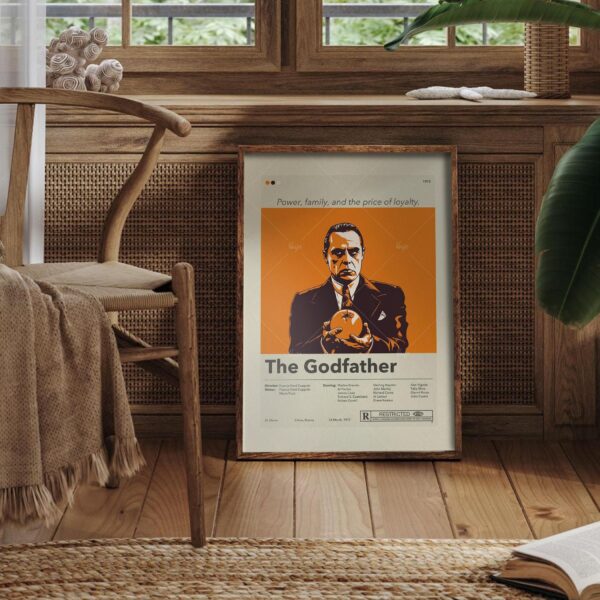 Vintage mid-century modern The Godfather movie poster art